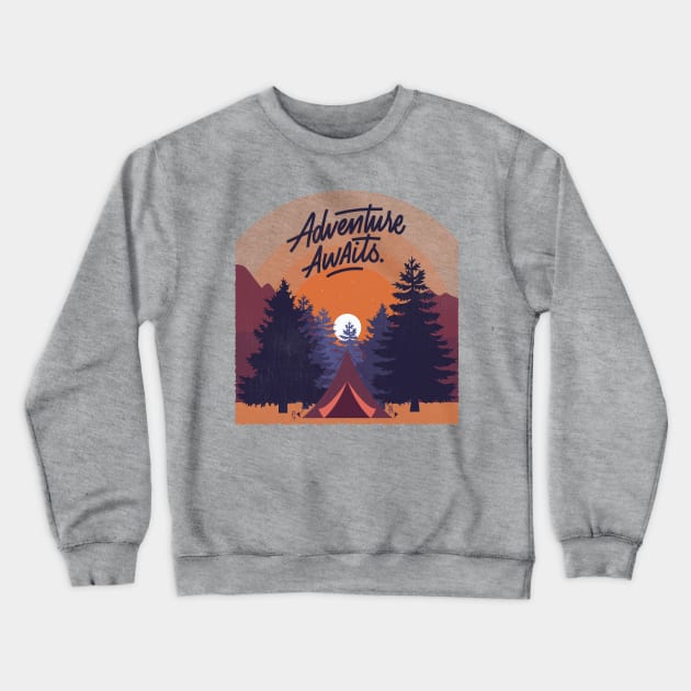 Adventure Awaits Crewneck Sweatshirt by POD Anytime